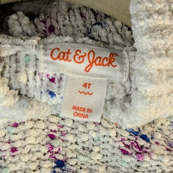 Toddler Girl's Size 4 Cat & Jack Sweater with Attached Unicorn Hood w/ Ears - Picture 2 of 5